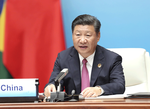 9月4日，金磚國家領(lǐng)導(dǎo)人第九次會晤在廈門國際會議中心舉行。國家主席習(xí)近平主持會晤并發(fā)表題為《深化金磚伙伴關(guān)系 開辟更加光明未來》的重要講話