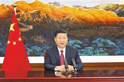 9月24日，國(guó)家主席習(xí)近平向2021中關(guān)村論壇視頻致賀。 新華社記者 黃敬文 攝