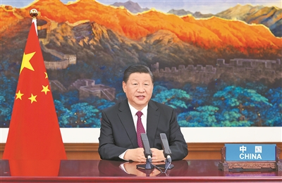 9月3日，國家主席習(xí)近平應(yīng)邀以視頻方式出席第六屆東方經(jīng)濟論壇全會開幕式并致辭。 新華社記者 黃敬文 攝