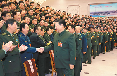 習近平指出,中國特色社會主義進入了新時代,國防和軍隊建設(shè)也進入了新時代,要確保到2020年基本實現(xiàn)機械化,信息化建設(shè)取得重大進展,戰(zhàn)略能力有大的提升,力爭到2035年基本實現(xiàn)國防和軍隊現(xiàn)代化,到本世紀中葉把人民軍隊全面建成世界一流軍隊,要認真學習貫徹黨的十九大精神,深入學習貫徹新時代黨的強軍思想,堅定不移走中國特色強軍之路,全面推進國防和軍隊現(xiàn)代化,為實現(xiàn)黨在新時代的強軍目標,實現(xiàn)中華民族偉大復興的中國夢而努力奮斗,廉政新聞